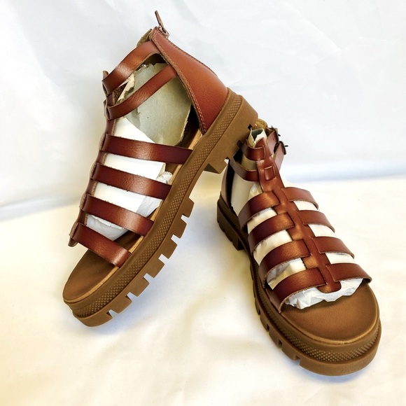 Jellypop Shoes - NIB Jellypop Chanelle Comfort Fit Gladiator Sandals in color Cognac Smooth